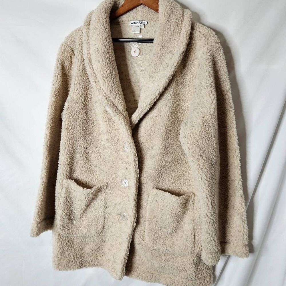 WinterSilks Oversized Sherpa Teddy‎ Coat sz Large NWT